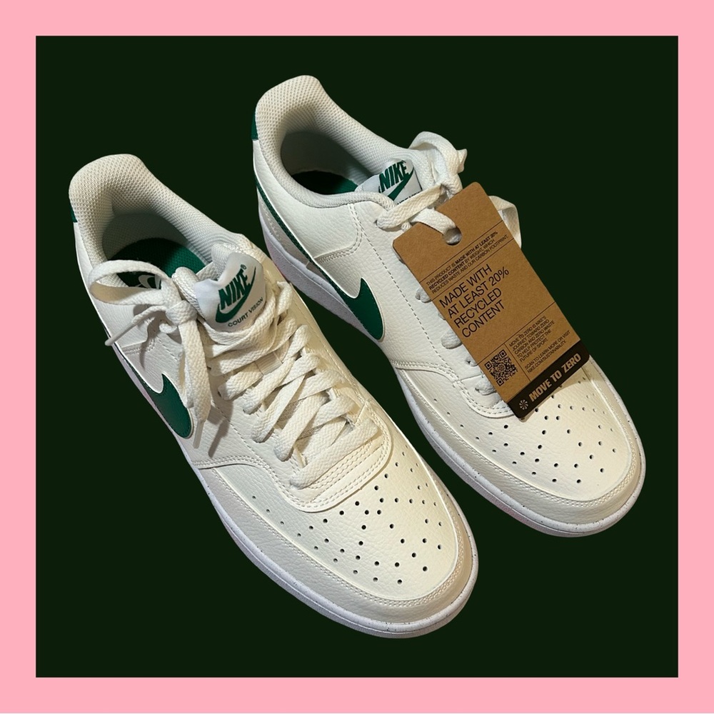 NWTIB! WOMEN’S NIKE COURT VISION LOW NEXT NATURE.  WHITE/SAIL/MALACHITE. SZ 10.5 - Picture 16 of 16